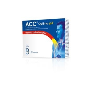 ACC optima HOT 600 mg/3g, proszek do sporządzania roztworu doustnego, 10 sasz. po 3 g  