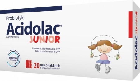 Acidolac Junior (o smaku truskawkowym), tabletki, 20 tabl.