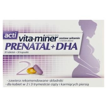 Acti Vita-miner Prenatal + DHA, tabletki i kapsułki, 30 tabl. + 30 kaps.
