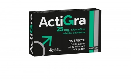 Actigra 25 mg, tabletki powlekane, 4 tabl.  