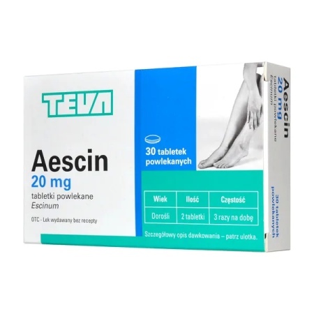 Aescin 20 mg, tabletki powlekane, 30 tabl. (1 blist. po 30 tabl.)  
