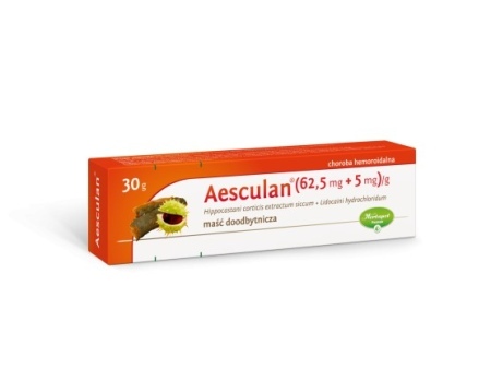 Aesculan (62,5 mg + 5 mg)/g maść doodbytnicza 1 tuba 30 g