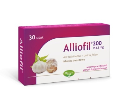 Alliofil 200 mg + 53,5 mg tabletka dojelitowa 30 sztuk