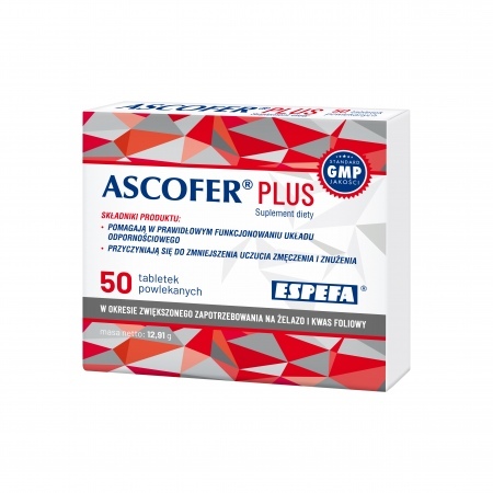 Ascofer Plus, tabletki powlekane, 50 tabl. (2 blist. po 25 tabl.)  