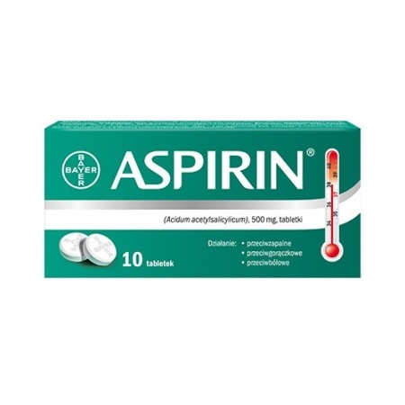 Aspirin 500 mg, tabletki, 10 tabl. (karton)  