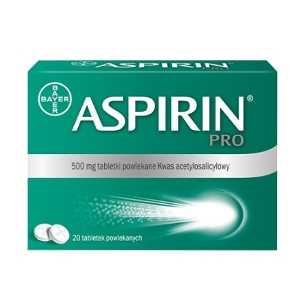 Aspirin Pro 500 mg, tabletki powlekane, 20 tabl.  