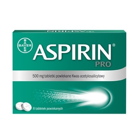 Aspirin Pro 500 mg, tabletki powlekane, 8 tabl.  
