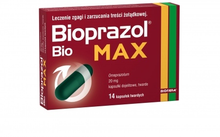 Bioprazol Bio Max 20 mg, kapsułki dojelitowe twarde, 14 kaps.  