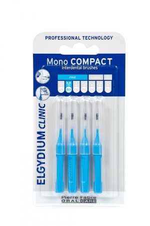 Elgydium Clinic Mono Compact 1 Niebieska szczoteczka do zębów , 4 szt.  