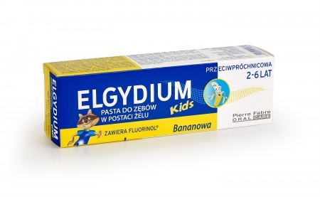ELGYDIUM Kids Bananowa pasta do zębów przeciw próchnicy, 1 tub.  