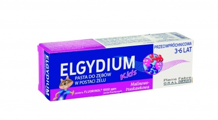 Elgydium Kids Pasta do zębów w postaci Żelu Malinowo-Truskawkowa, pasta do zębów, 1 op.  