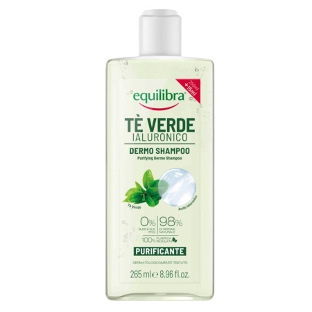 Equilibra, Oczyszczający szampon zielona herbata i kwas hialuronowy, 265 ml