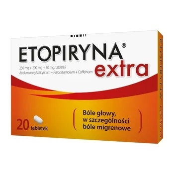 Etopiryna Extra 250mg + 200mg + 50mg, tabletki, 20 tabl.  