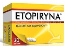 Etopiryna tabletki od bólu głowy 300mg + 100mg + 50mg, tabletki, 30 tabl. (5 blist. po 6 tabl.)  