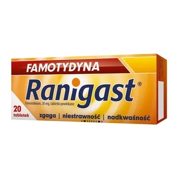 Famotydyna Ranigast 20 mg, tabletki powlekane, 20 tabl.  