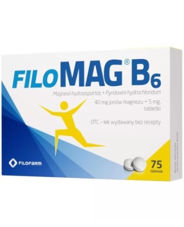 Filomag B6 40 mg Mg2+ + 5 mg tabletki 75sztuk