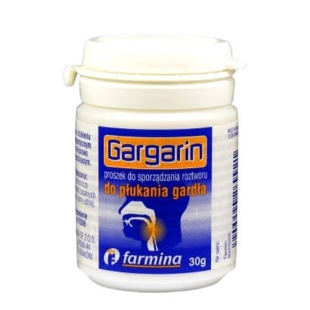 Gargarin - proszek do sporządzania płynu do płukania gardła 1 opakowanie 30 g w słoiku