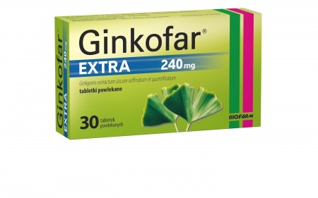 Ginkofar Extra 240 mg, tabletki powlekane, 30 tabl.  