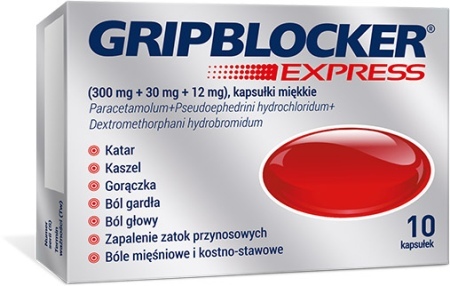 Gripblocker Express 300 mg + 30 mg + 12 mg kapsułki miękkie 10 sztuk