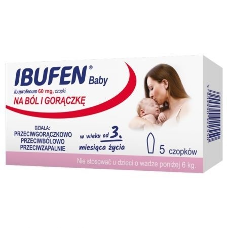 Ibufen Baby 60 mg czopki doodbytnicze 5 sztuk
