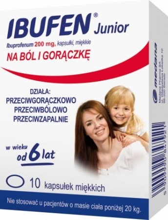 Ibufen Junior 200 mg kapsułki miękkie 10 kaps.