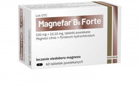 Magnefar B6 Forte tabletki powlekane, 100 mg Mg2+ + 10,10 mg * 60 szt.
