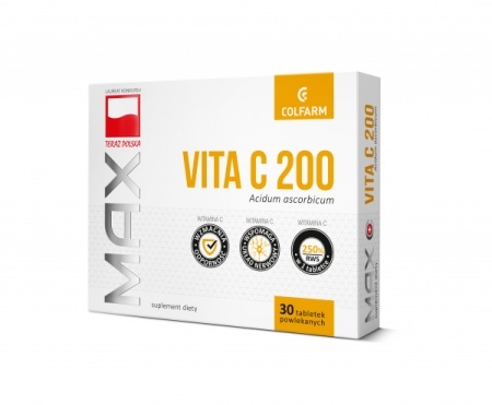 MAX VITA C 200 * 30 tabletek powlekanych