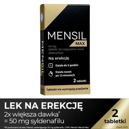 Mensil Max 50 mg, tabletki do rozgryzania i żucia, 2 tabl.  