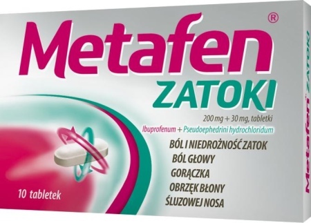Metafen Zatoki 200 mg + 30 mg tabletki 10 tabl.