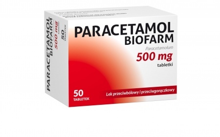 Paracetamol Biofarm 500 mg, tabletki, 50 tabl.  