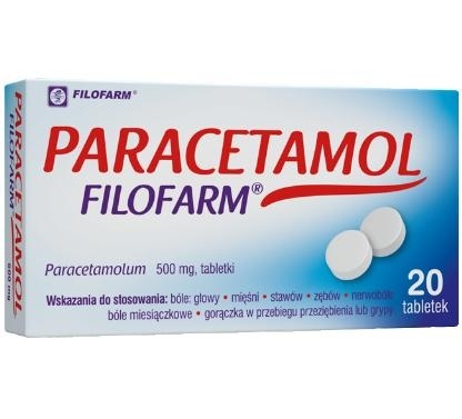 Paracetamol Filofarm 500 mg tabletki 20 tabl. w blistrze