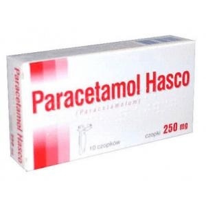 Paracetamol Hasco 250 mg, czopki doodbytnicze, 10 czop.  