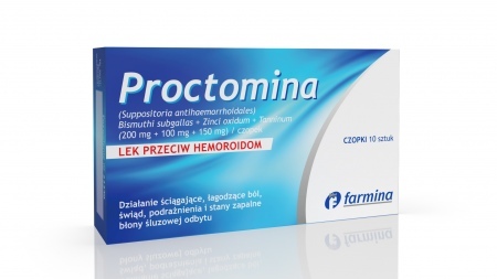 Proctomina 200 mg + 100 mg + 150 mg czopki 10 szt.