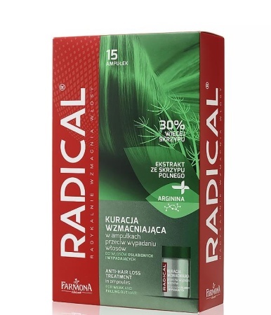 Radical Kuracja wzmacniająca w ampułkach przeciw wypadanu włosów (15x 5ml), kuracja, 15 amp. po 5 ml  