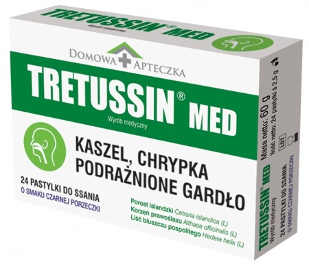 Tretussin Med 24, pastylki do ssania, 24 pastyl.