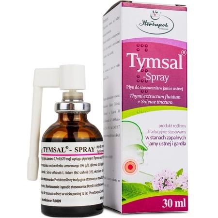 Tymsal-spray (302 mg + 130 mg)/0,45 ml., płyn do stosowania w jamie ustnej 1 butelka 30 ml